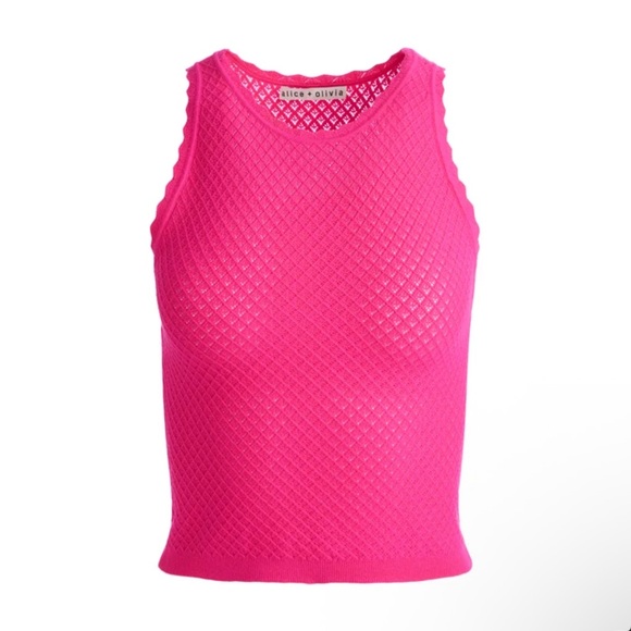Alice + Olivia Rydel Fuchsia Knit Tank Top – Size S – Brand New with Tags - Picture 4 of 6